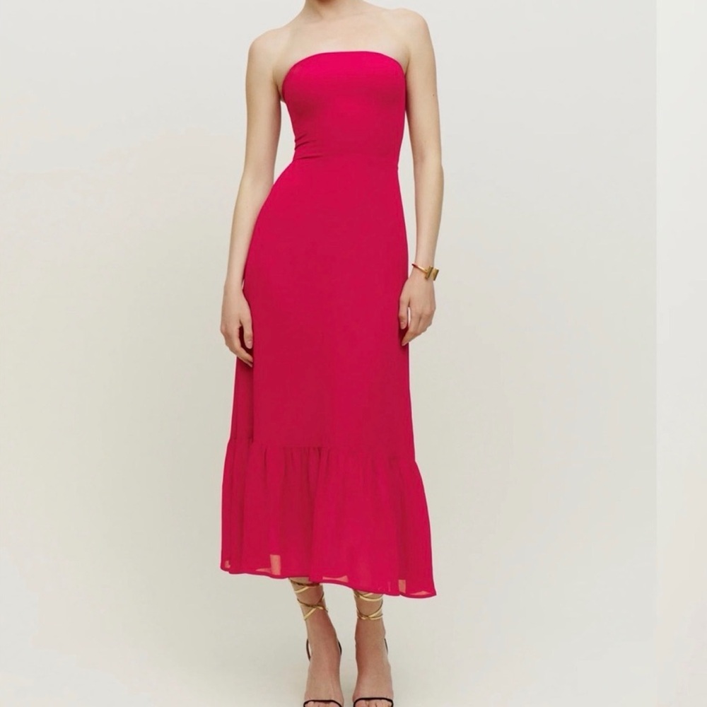 Reformation Arta Dress in Rhubarb